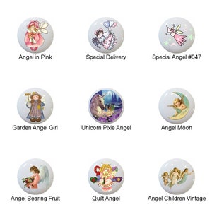 Angels Guardian Pixie DECORATIVE Glossy Finish Ceramic Dresser Drawer Pulls Cabinet Cupboard KNOBS