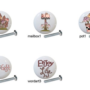 An Ordinary Day II Daisy Daisies on 1.5" Ceramic Decorative Cabinet PULLS Dresser Drawer KNOBS