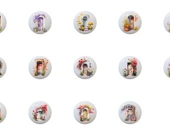 Floral Spring Doors Ceramic Drawer Knobs - Decorative Cupboard Pulls