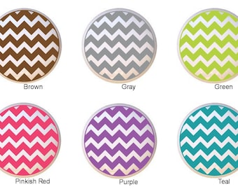 Chevron Ceramic Drawer Pull: 1.5" Decorative Cabinet Knob