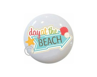 Beach Day Ceramic Dresser Knobs: Seashell Starfish Drawer Pulls (1.5 inch)