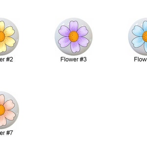Pastel Flower Ceramic Drawer Pulls: Country Style Knobs (1.5 inch)
