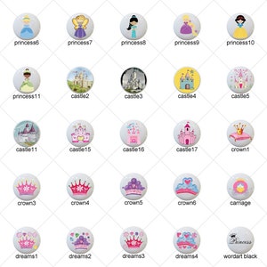 Fairytale Princess Fairy Tales Girls Pink Crown Tiara Castle - 1.5&quot; DECORATIVE Glossy Ceramic Dresser Drawer PULLS Cabinet Cupboard KNOBS