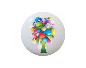 Rainbow Tree Trees DECORATIVE Glossy Ceramic Dresser Drawer PULLS Cabinet Cupboard KNOBS