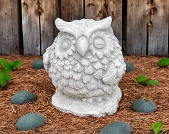 Detailed Owl Cement Figurine Concrete Garden Statuary Realistic Night Bird Statue Owl Bubba Yard Sculpture Birds Lovers Gift