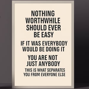 Motivational Quote Poster: Minimalist Typography Art (Digital Download