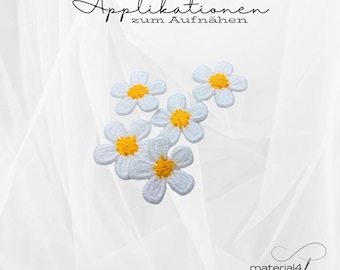 5er Set Aufnäher mini Blumen kleine Blüten 16mm gestickte Applikation . Ap24