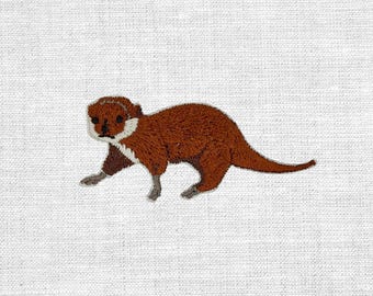 Otter gestickter Aufnäher Patch 25x55mm Applikation A71