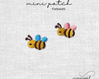 mini Patch Biene Aufnäher Bügelflicken Farbwahl . A195