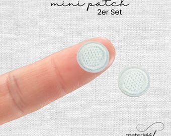 mini Patch 2er Set DOTs gestickter Aufnäher Bügelflicken Applikation . A260
