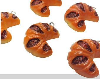5 Anhänger Charms Croissant.