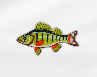 Aufnäher gestickter Fisch Patch Bügelbild.