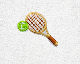 Tennisschläger Aufnäher gestickter Patch Bügelflicken Racket . A8