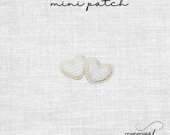 2er Set mini Herzen gestickte Aufnäher Patch . A251