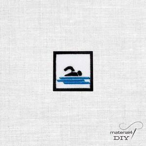 Schwimmer. Patch 2,5x2,5 cm Aufnäher Bügelbild Bügelflicken