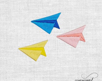 Papierflieger gestickte Patches Aufnäher Bügelflicken Farbwahl A243.1