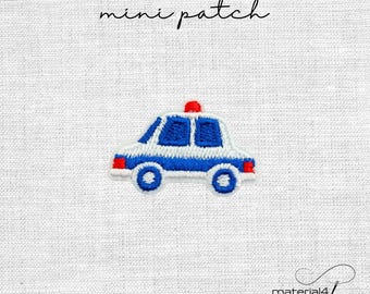 mini Patch Polizeiauto  gestickter Aufnäher Bügelbild . A197.1