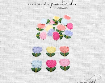 mini Patch Tulpe Blume gestickter Aufnäher Bügelflicken Applikation . A211