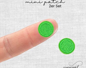mini Patch 2er Set DOTs gestickter Aufnäher Bügelflicken Applikation . A241