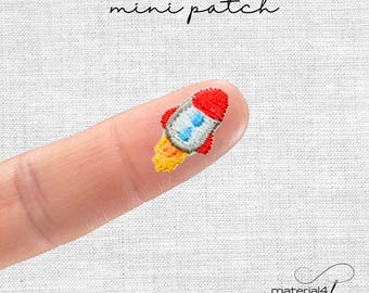 mini Patch Rakete Aufnäher Bügelflicken Applikation . A203.5