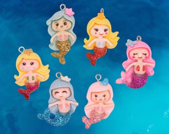 Anhänger Charms Meerjungfrau Glitzer C4