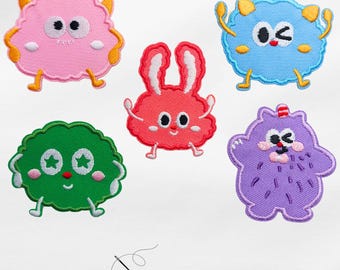 SET (=5Stück) Aufnäher Patch Monster  Applikation Bügelbild P334