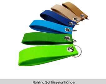 Schlüsselanhänger Rohling aus Filz zum Beplotten mit Öse und Schlüsselring . Farbwahl