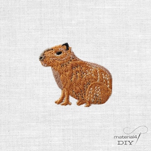 Capybara gestickter Patch Aufnäher Wasserschwein Bügelflicken . A51