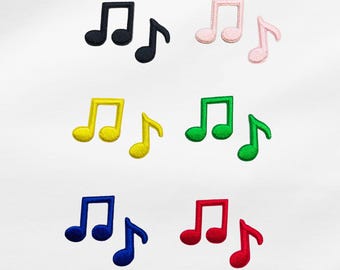 Aufnäher gestickte Musik Noten Patch Bügelbild für Kleidung & Taschen Farbwahl. A181