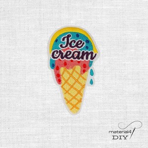 Ice Cream gestickter Patch Eis Aufnäher Applikation Bügelbild p230.6