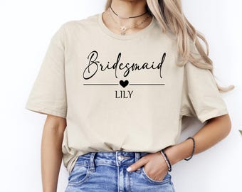 Custom Bridesmaid T-Shirt, Personalized Bachelorette Tee