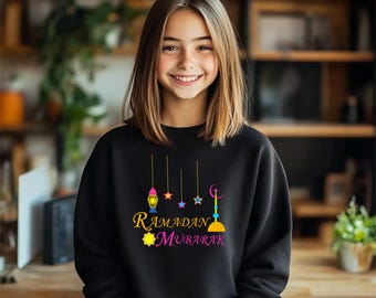 Ramadan Mubarak Youth Sweatshirt, Muslim Ramadan Hoodie