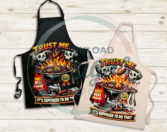 Funny Dad BBQ Apron Design Digital Download Grilling Skull Shirt PNG Sublimation Graphic Files