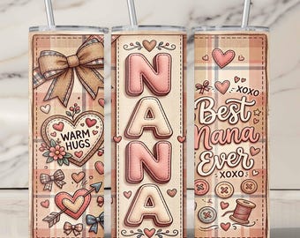 Best Nana Ever Tumbler Wrap PNG Sublimation Design Mother's Day Gift Digital Download Files