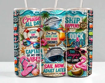 Cruise Tumbler Wrap PNG | Digital Download Sublimation Tumbler Design | Funny Cruise Quotes | 20oz Tumbler Wrap Instant Download