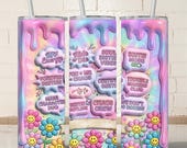 Bestie 20 Ounce Tumbler Wrap Sublimation PNG • Personalized Best Friend Design • BFF Speech Bubble Wrap • Custom Name Banner Pastel Drip