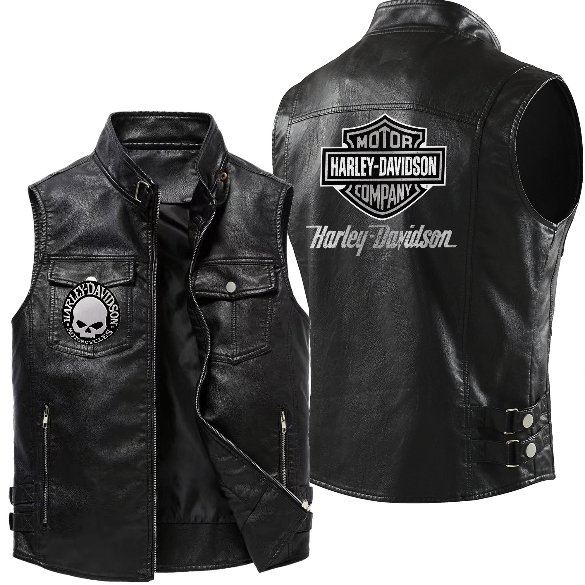 Harley-davidson Men's P.U Vest Leather 
