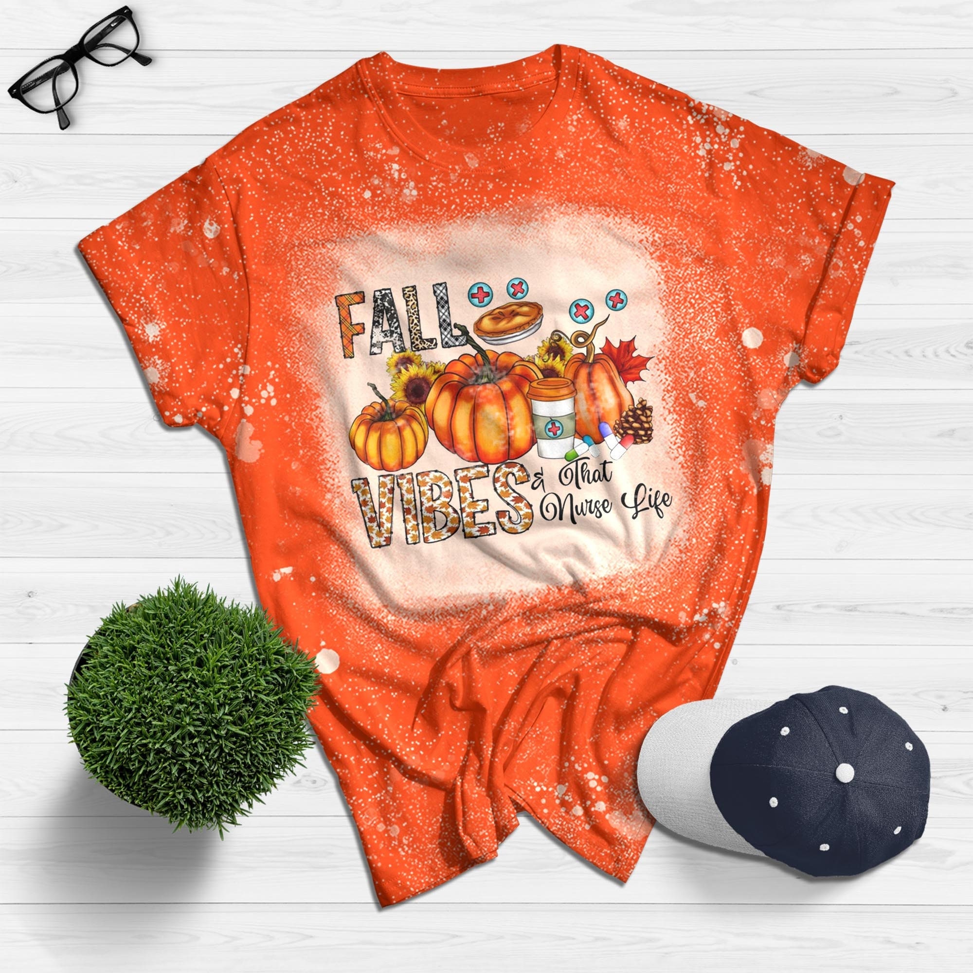 Discover Fall Vibes and That Nurse Life Bleached 3D T Shirt