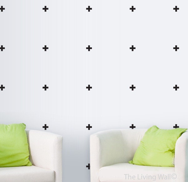 cross vinyl wall sticker geometric decal home little cross | etsy