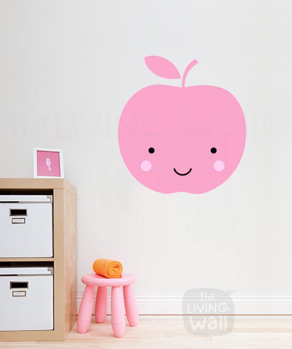 apple nursery wall decals fruit baby room wall art sweet | etsy