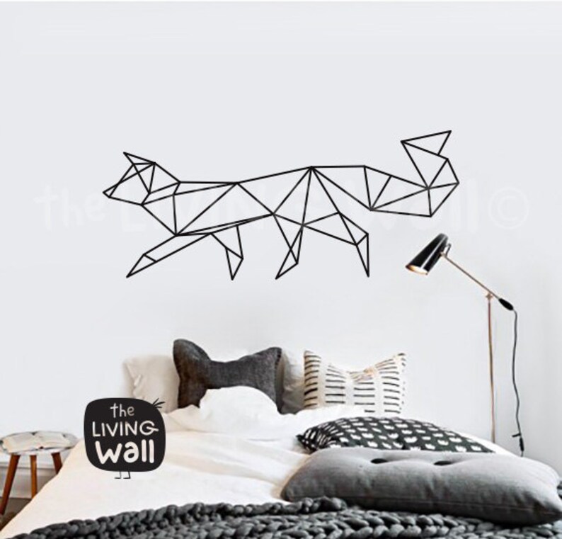 Australian Made Geometric Woodland Wall Art Geometric Fox Wall Decal Home Decor Vinyl Wall Stickers