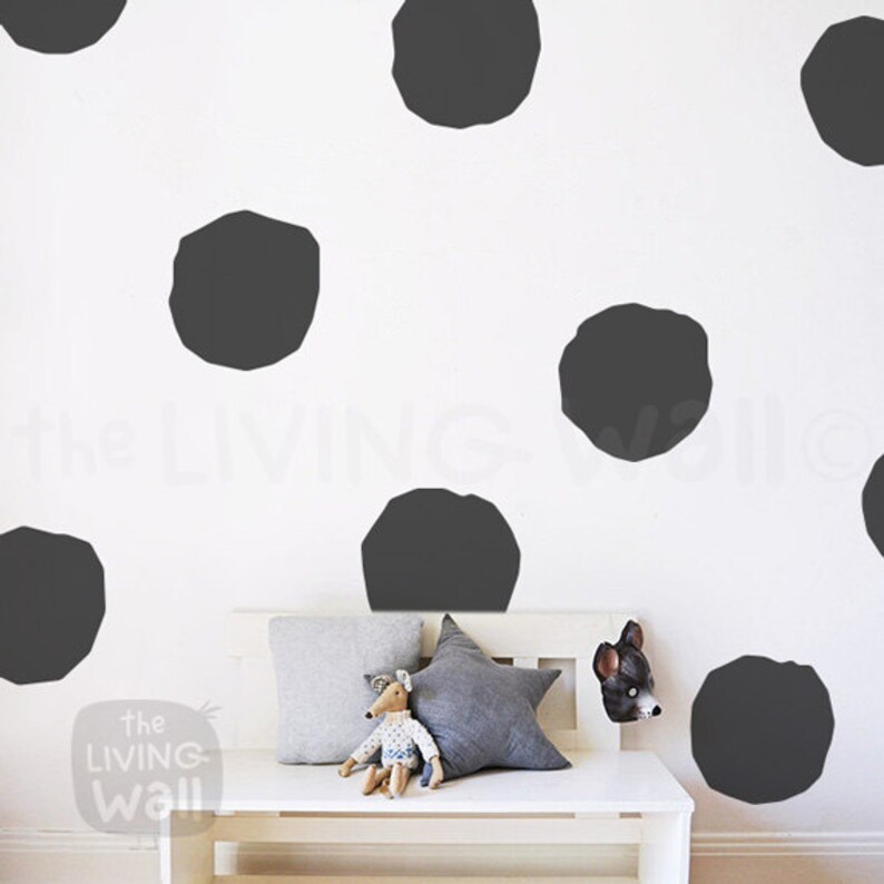 Hand Drawn Polka Dots Nursery Big Wall Decal
