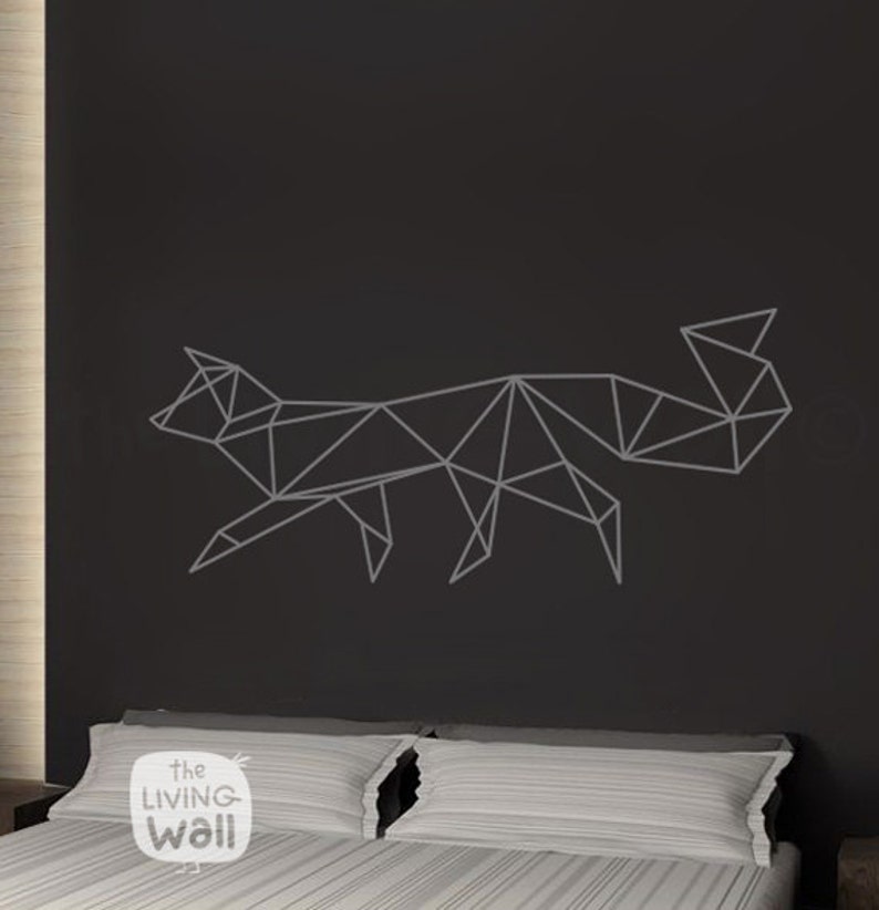 Australian Made Geometric Woodland Wall Art Geometric Fox Wall Decal Home Decor Vinyl Wall Stickers