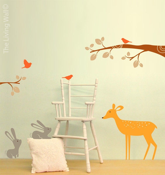 Woodland Nursery Wall Art Forest Animals Stickers Nature Baby Woodland Nursery Wall Art Forest Animals Stickers Nature Baby Decals Australian Made