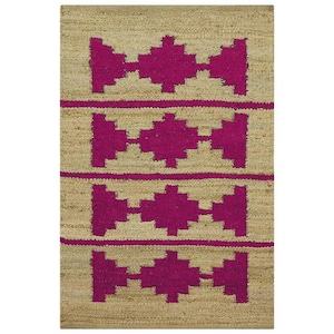 Handwoven hemp Jute Rug, Geometric Pattern Rug, Boho Style Jute Rug, Sustainable Natural Fiber Rug, Handmade Rug, Living Room Bedroom Carpet