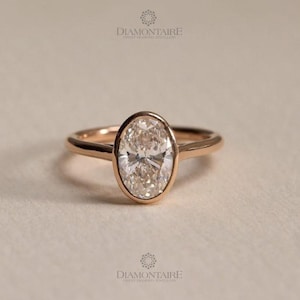 2CT OVAL Cut IGI Certified Ring | Lab Diamond | solitaire Engagement Ring in 10K/14K Gold | Wedding or Anniversary Gift |