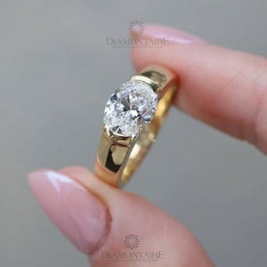 2CT OVAL Cut IGI Certified Ring | Lab Diamond | solitaire Engagement Ring in 10K/14K Gold | Wedding or Anniversary Gift |