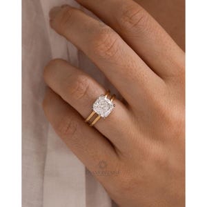 2ct Kissenschliff Diamant Verlobungsring | 14k Gold Solitär