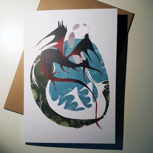 The Dragons Fight For Wales Tarjeta de Saludos - de mi rango Folk y Cuento de Hadas - Las cartas son A5/8.27 x 5.83" y se pueden enmarcar como impresiones A5
