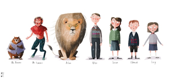 Narnia Print Characters From The Lion The Witch And The Etsy